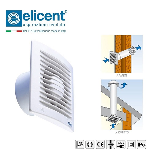 Aspiratore Bagno per tubo da 120 Elicent